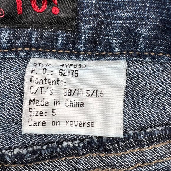 Mudd Vintage Y2k Flare Leg Jeans size 5 jr Dark Wash - Picture 3 of 11